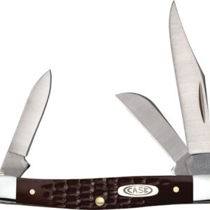 CASE KNIVES JIGGED BROWN - SYNTHETIC MEDIUM STOCKMAN