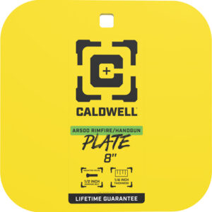 CALDWELL AR500 8" GONG TARGET - 1/4" RIMFIRE/HANDGUN STEEL YLW